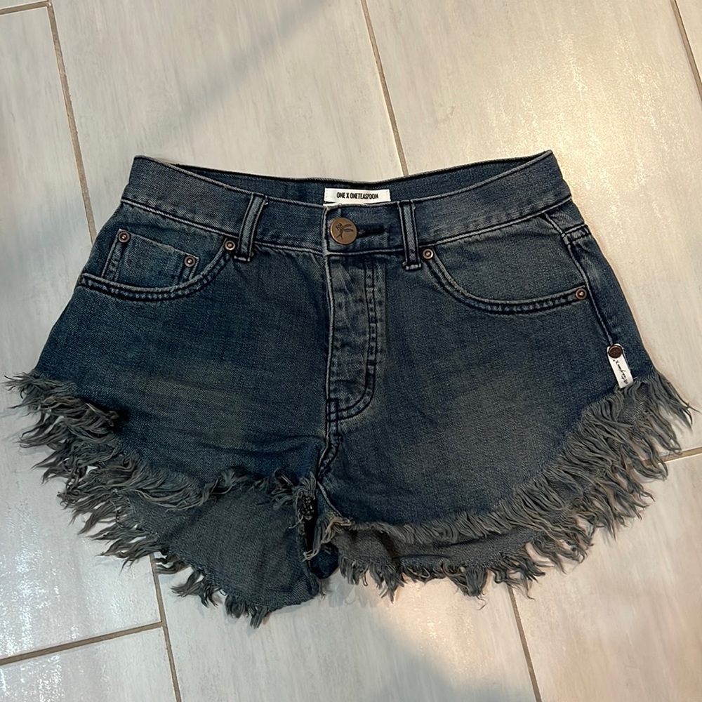 Women’s One Teaspoon Denim Shorts Black Denim